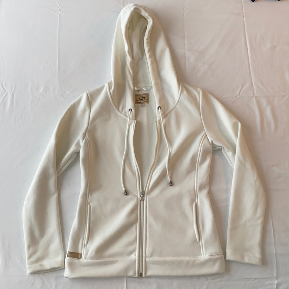 Cream color Ugg fleece zip up hoodie size S